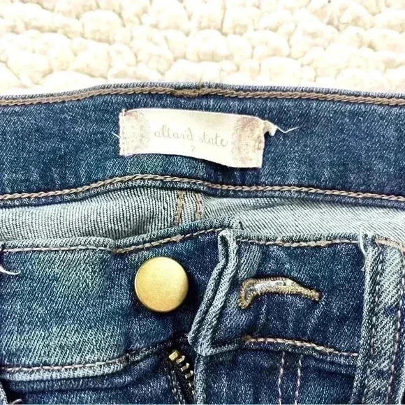 Altar’d State Side Stripe Raw Hem Highrise Ankle Stretch Skinny Jean Size 7 - Picture 10 of 14